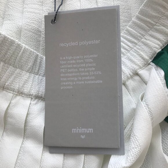 Minimum women’s long pleated skirt green white euro size 36 small NWT - Picture 6 of 11